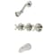 Kingston Brass KB236AXPN Three-Handle Tub and Shower Faucet, Polished Nickel KB236AXPN - alternate 1